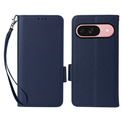 Litchi Texture PU Leather Wallet Case with Wrist Strap - For Google Pixel 10 / 10 Pro
