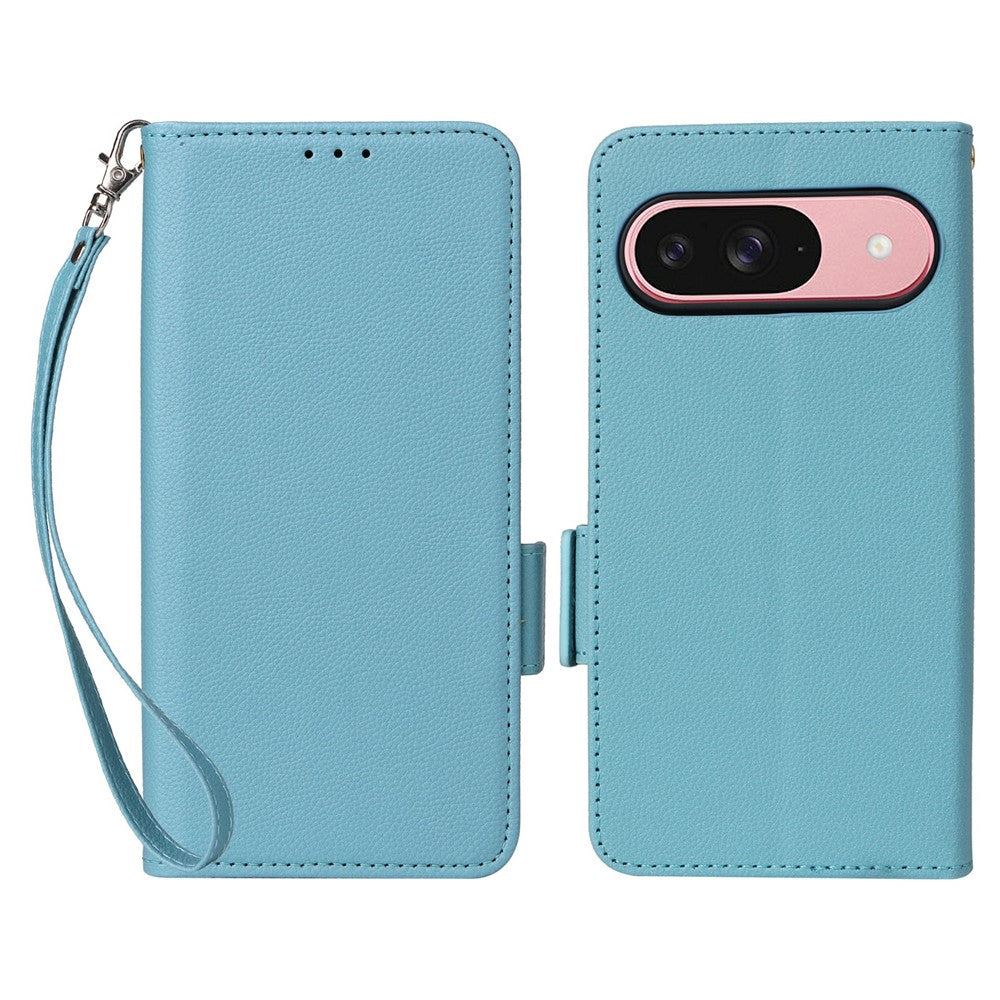 Litchi Texture PU Leather Wallet Case with Wrist Strap - For Google Pixel 10 / 10 Pro