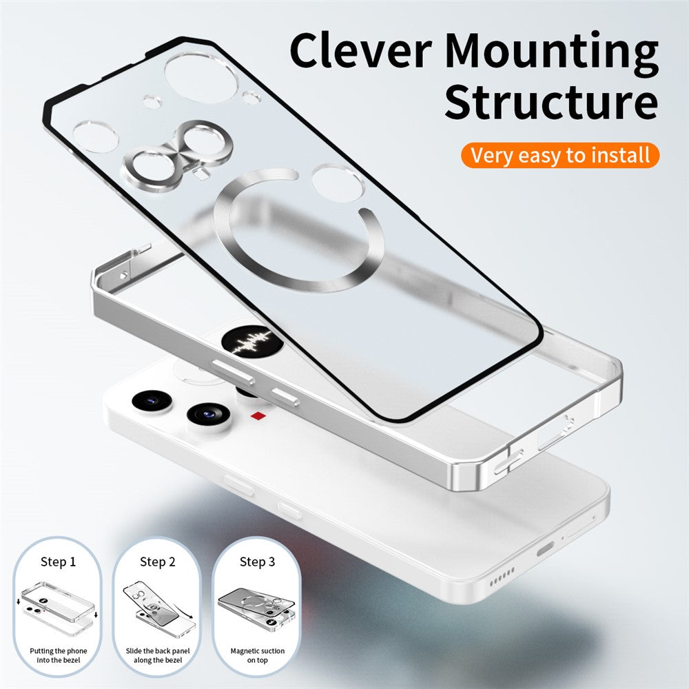 Hard PC Metal Frame Case Compatible with MagSafe - For Nothing Phone (3)