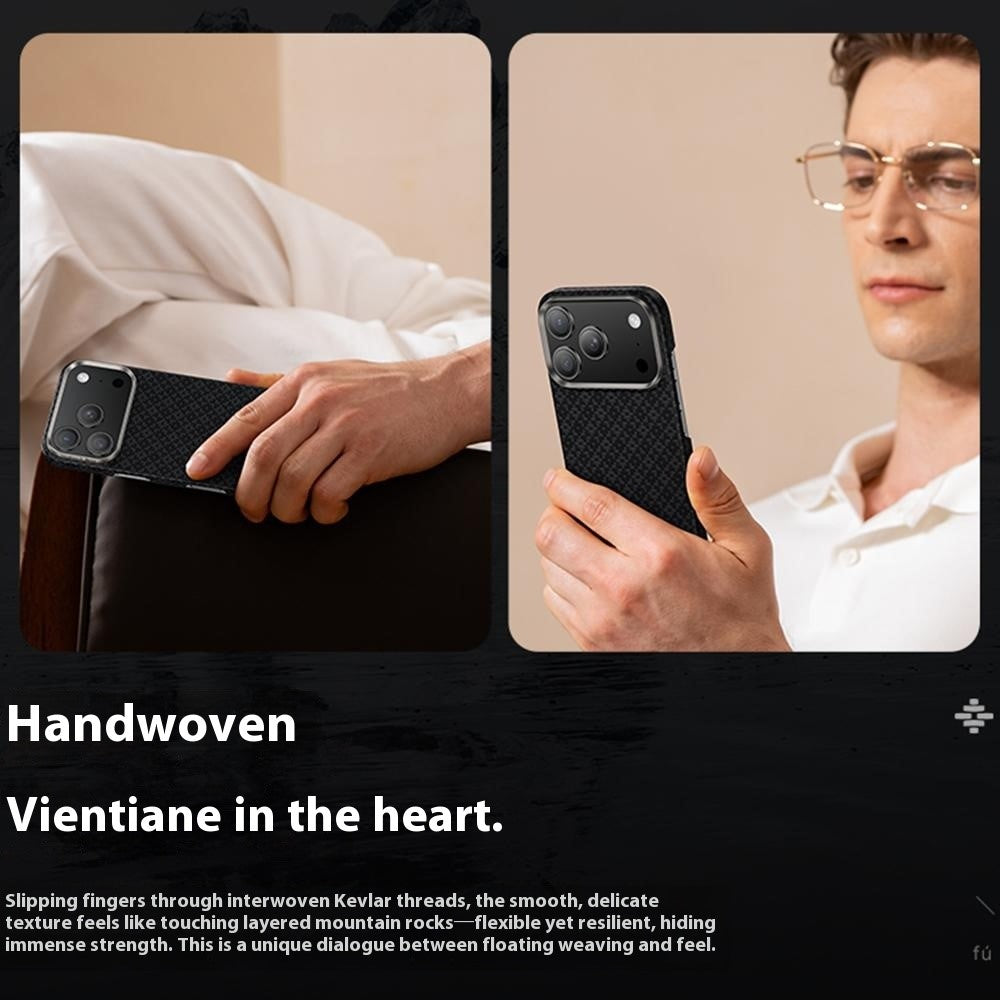 Benks C1 Kevlar Aramid Fiber Diamond Texture Woven Black Phone Case Compatible with MagSafe - For iPhone 17 Pro