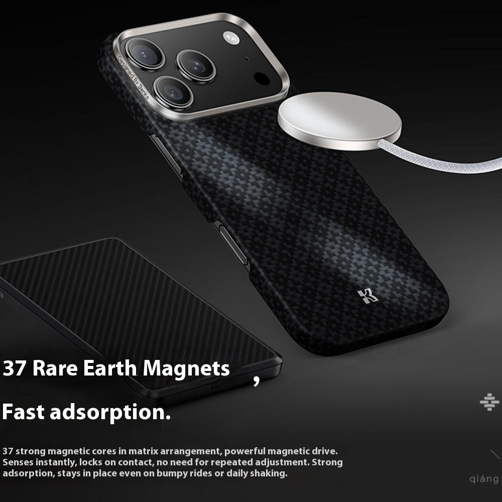 Benks C1 Kevlar Aramid Fiber Diamond Texture Woven Black Phone Case Compatible with MagSafe - For iPhone 17 Pro