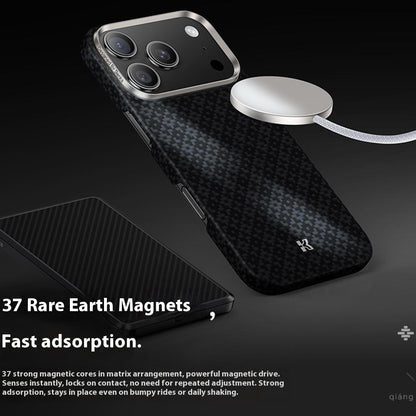 Benks C1 Kevlar Aramid Fiber Diamond Texture Woven Black Phone Case Compatible with MagSafe - For iPhone 17 Pro