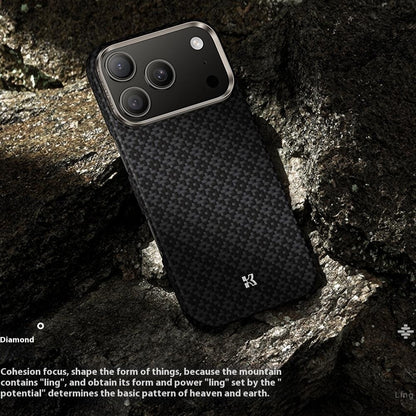 Benks C1 Kevlar Aramid Fiber Diamond Texture Woven Black Phone Case Compatible with MagSafe - For iPhone 17 Pro