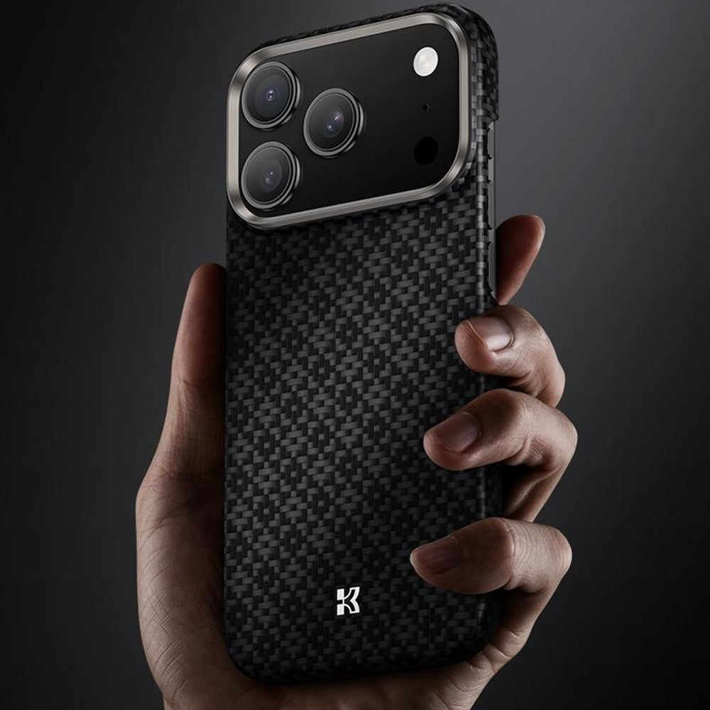 Benks C1 Kevlar Aramid Fiber Diamond Texture Woven Black Phone Case Compatible with MagSafe - For iPhone 17 Pro