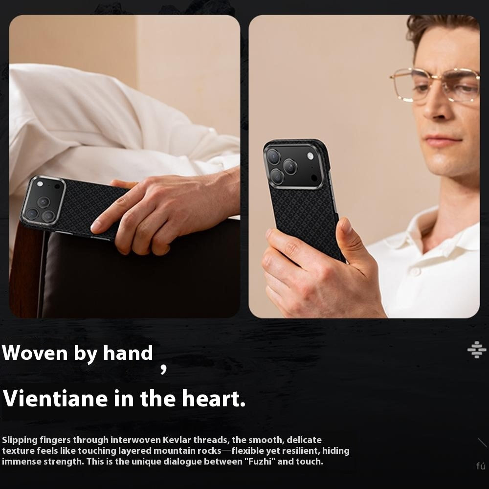 Benks C1 Kevlar Aramid Fiber Diamond Texture Woven Black Phone Case Compatible with MagSafe - For iPhone 17 Pro Max