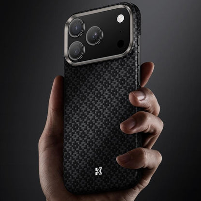 Benks C1 Kevlar Aramid Fiber Diamond Texture Woven Black Phone Case Compatible with MagSafe - For iPhone 17 Pro Max