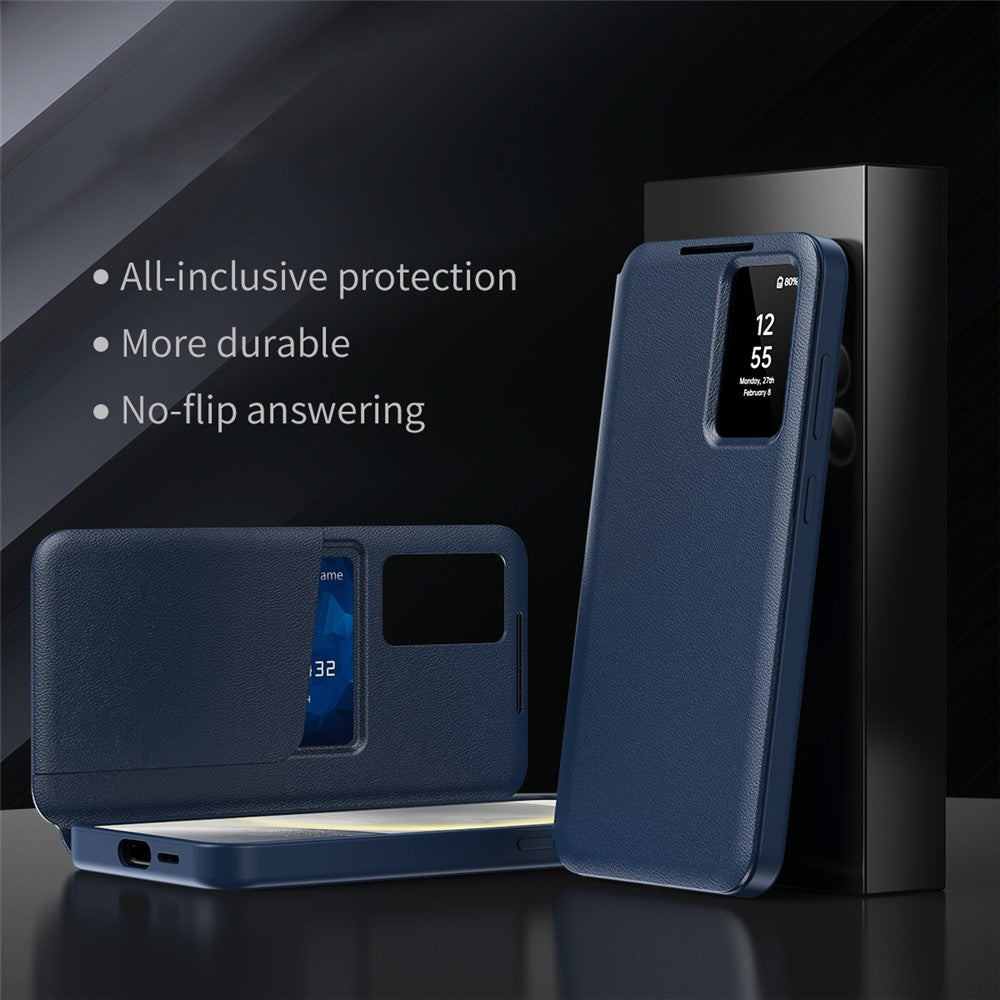 View Window PU Leather Wallet Case - For Samsung Galaxy S25 FE