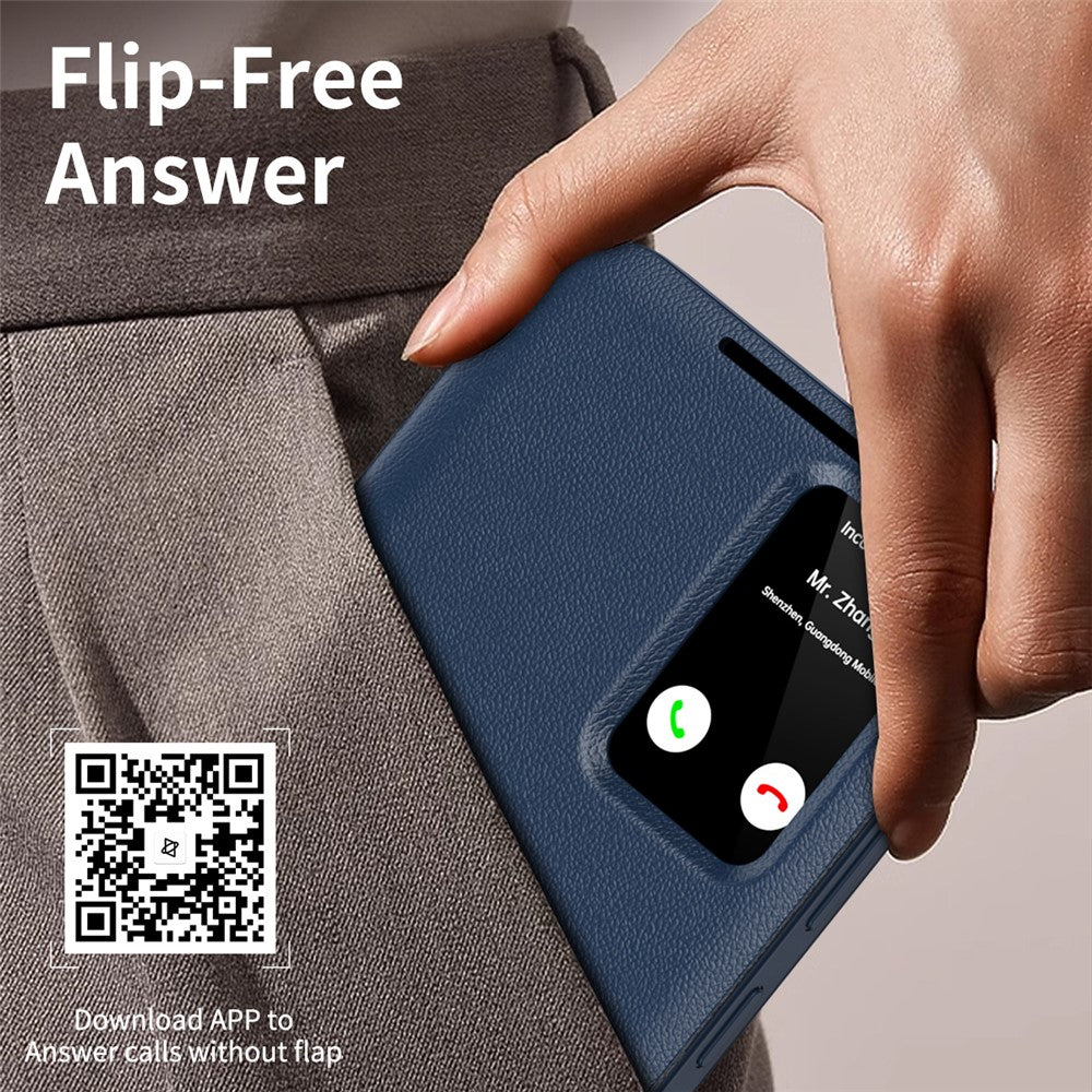 View Window PU Leather Wallet Case - For Samsung Galaxy S25 FE