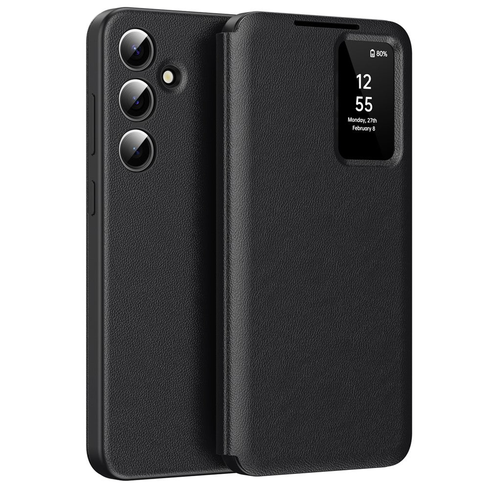 View Window PU Leather Wallet Case - For Samsung Galaxy S25 FE