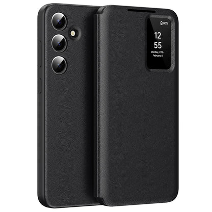 View Window PU Leather Wallet Case - For Samsung Galaxy S25 FE