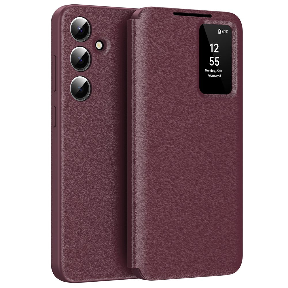 View Window PU Leather Wallet Case - For Samsung Galaxy S25 FE