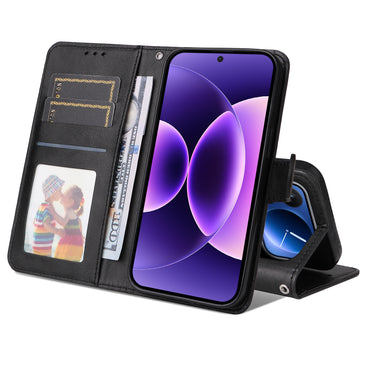 Wallet PU Leather Case Folio Flip Phone Cover - For Xiaomi 17 Pro