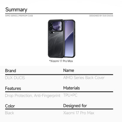 Dux Ducis Aimo Series TPU + PC Matte Case (REACH Certification) - For Xiaomi 17 Pro Max