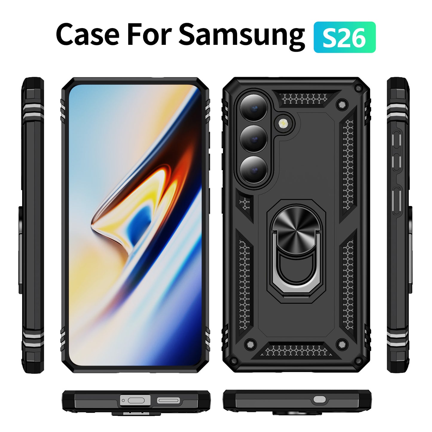 PC + TPU Phone Cover with Kickstand - For Samsung Galaxy S26
