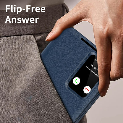 View Window PU Leather Wallet Case - For Samsung Galaxy S26 Ultra