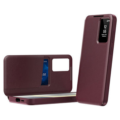 View Window PU Leather Wallet Case - For Samsung Galaxy S26 Ultra