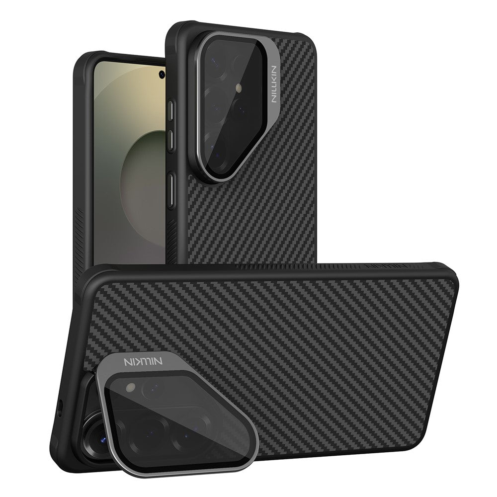 Nillkin MagSafe Case TPU + Aramid Fiber Lens Cover Kickstand Phone Cover - For Samsung Galaxy S26 Ultra