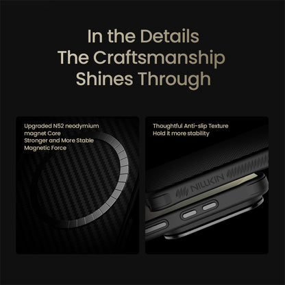 Nillkin MagSafe Case TPU + Aramid Fiber Lens Cover Kickstand Phone Cover - For Samsung Galaxy S26 Ultra
