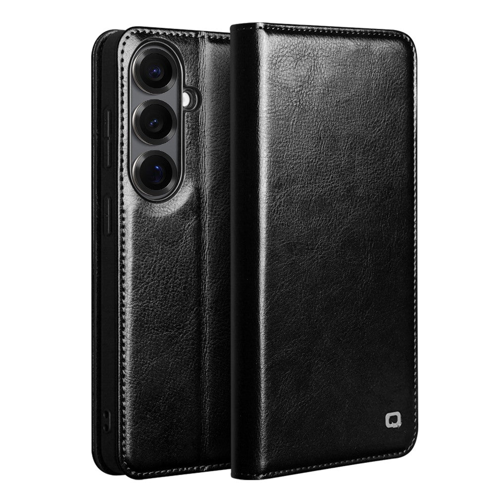 Qialino Genuine Cow Leather Wallet Case - For Samsung Galaxy S26