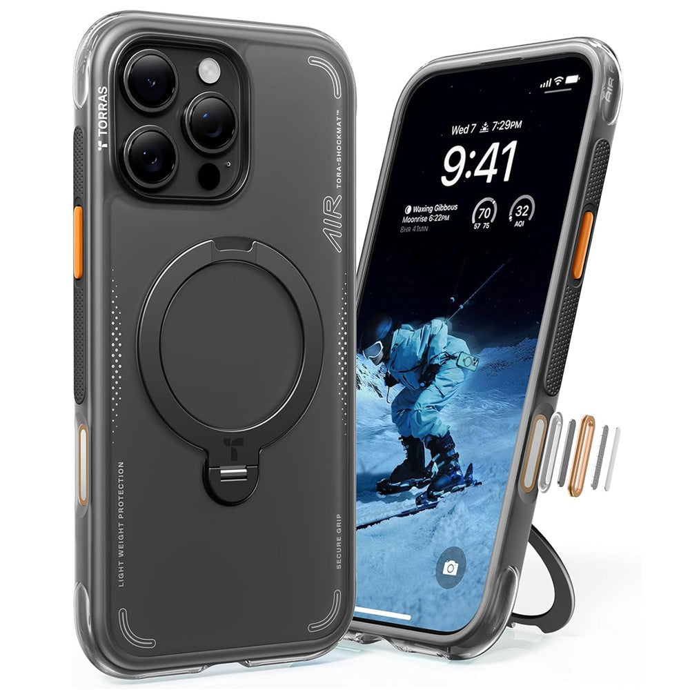 TORRAS Ostand Q3 Air Series Case with MagSafe PC + TPU Phone Cover - For iPhone 15 Pro Max