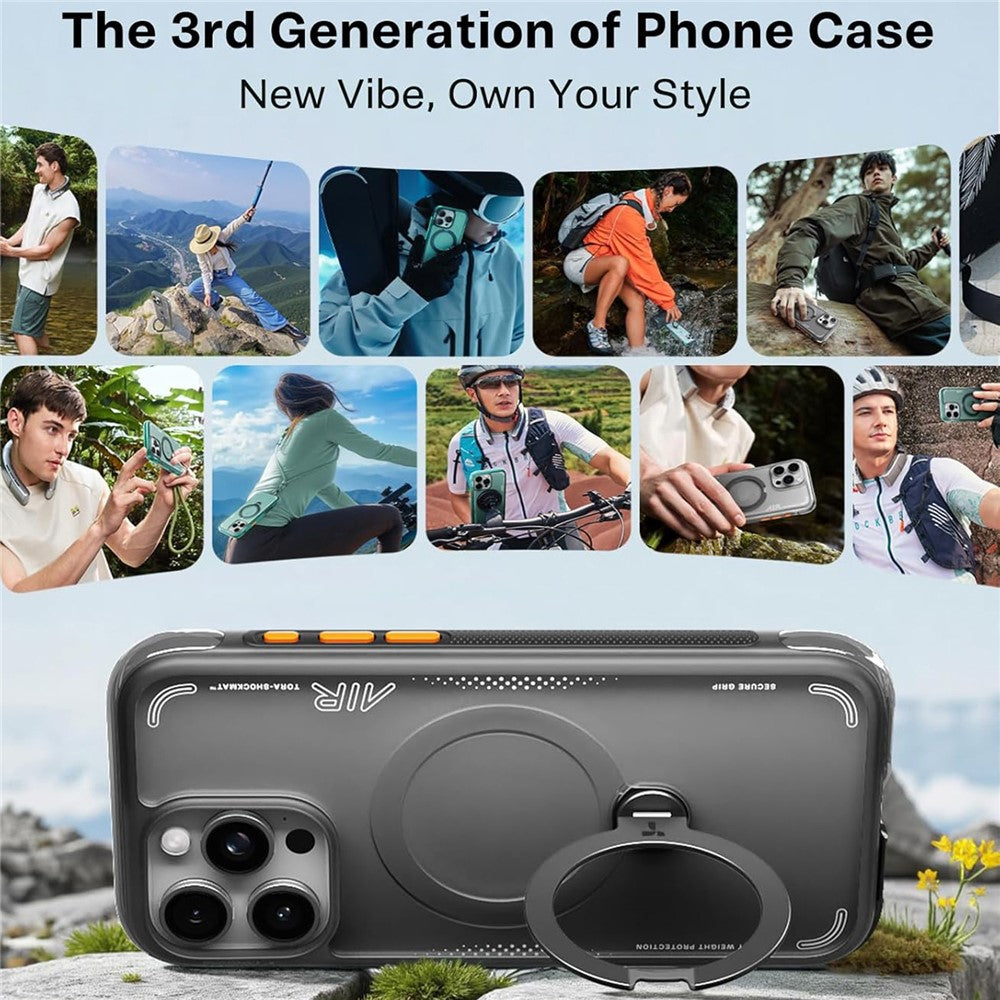 TORRAS Ostand Q3 Air Series Case with MagSafe PC + TPU Phone Cover - For iPhone 15 Pro Max