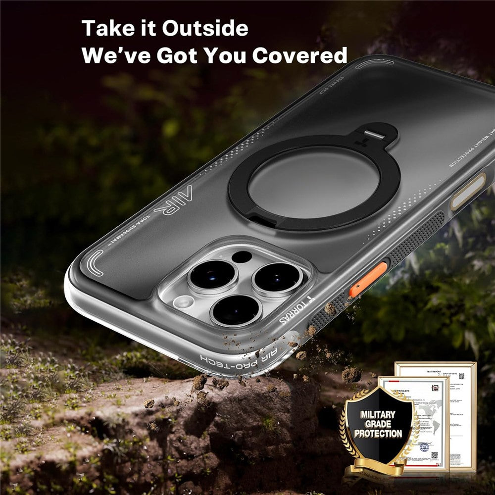 TORRAS Ostand Q3 Air Series Case with MagSafe PC + TPU Phone Cover - For iPhone 15 Pro Max