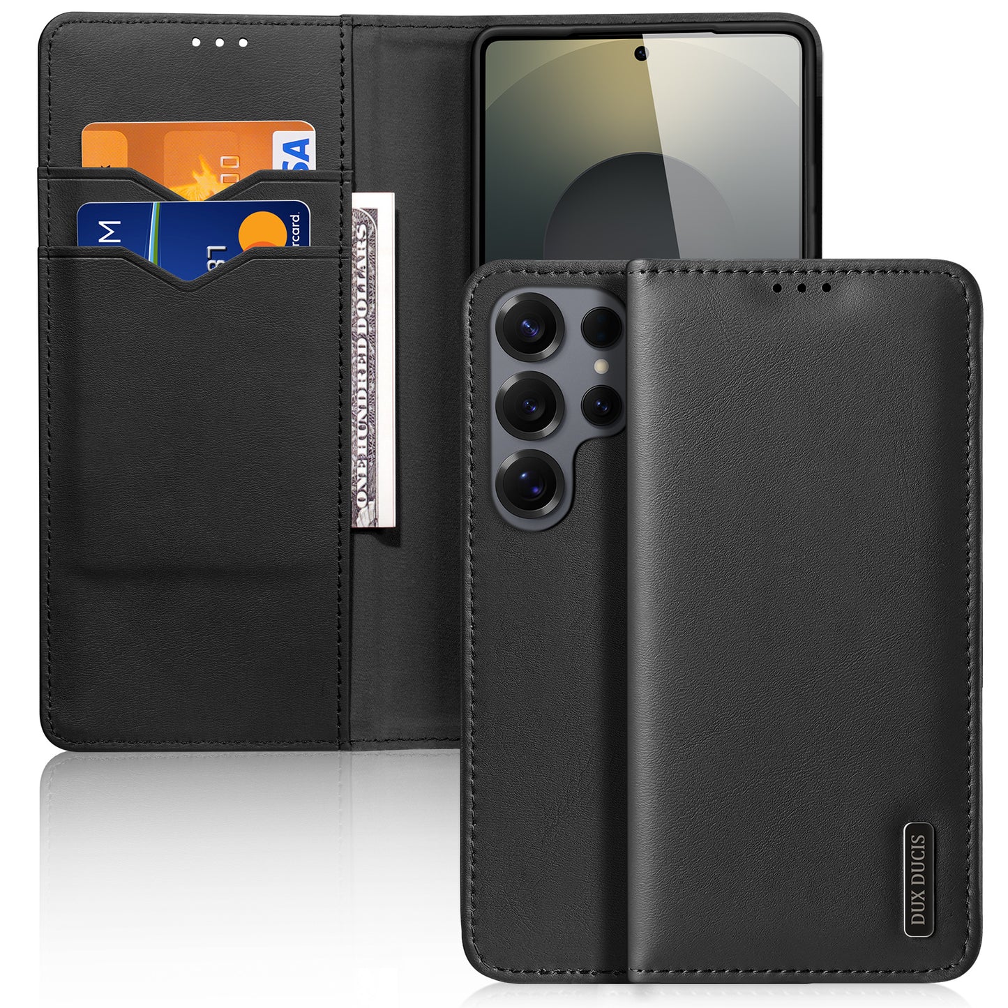 Dux Ducis Hivo Series Split Leather Wallet Stand Flip Case (Non-magnetic) - For Samsung Galaxy S26 Ultra