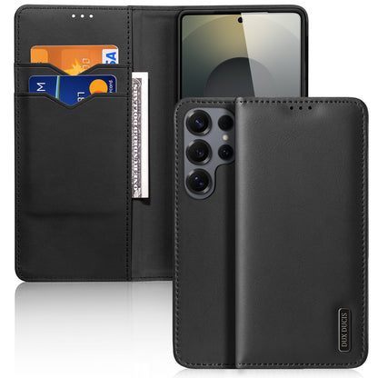 Dux Ducis Hivo Series Split Leather Wallet Stand Flip Case (Non-magnetic) - For Samsung Galaxy S26 Ultra