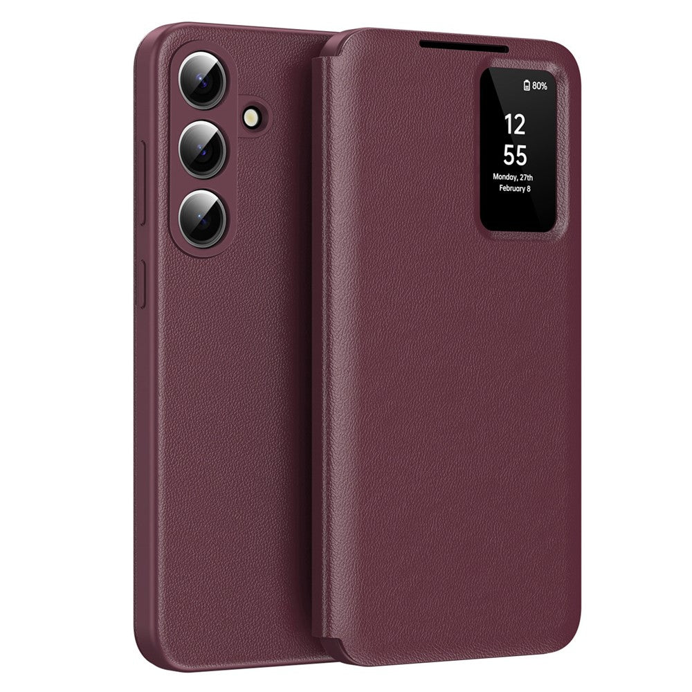 View Window PU Leather Wallet Case - For Samsung Galaxy S26