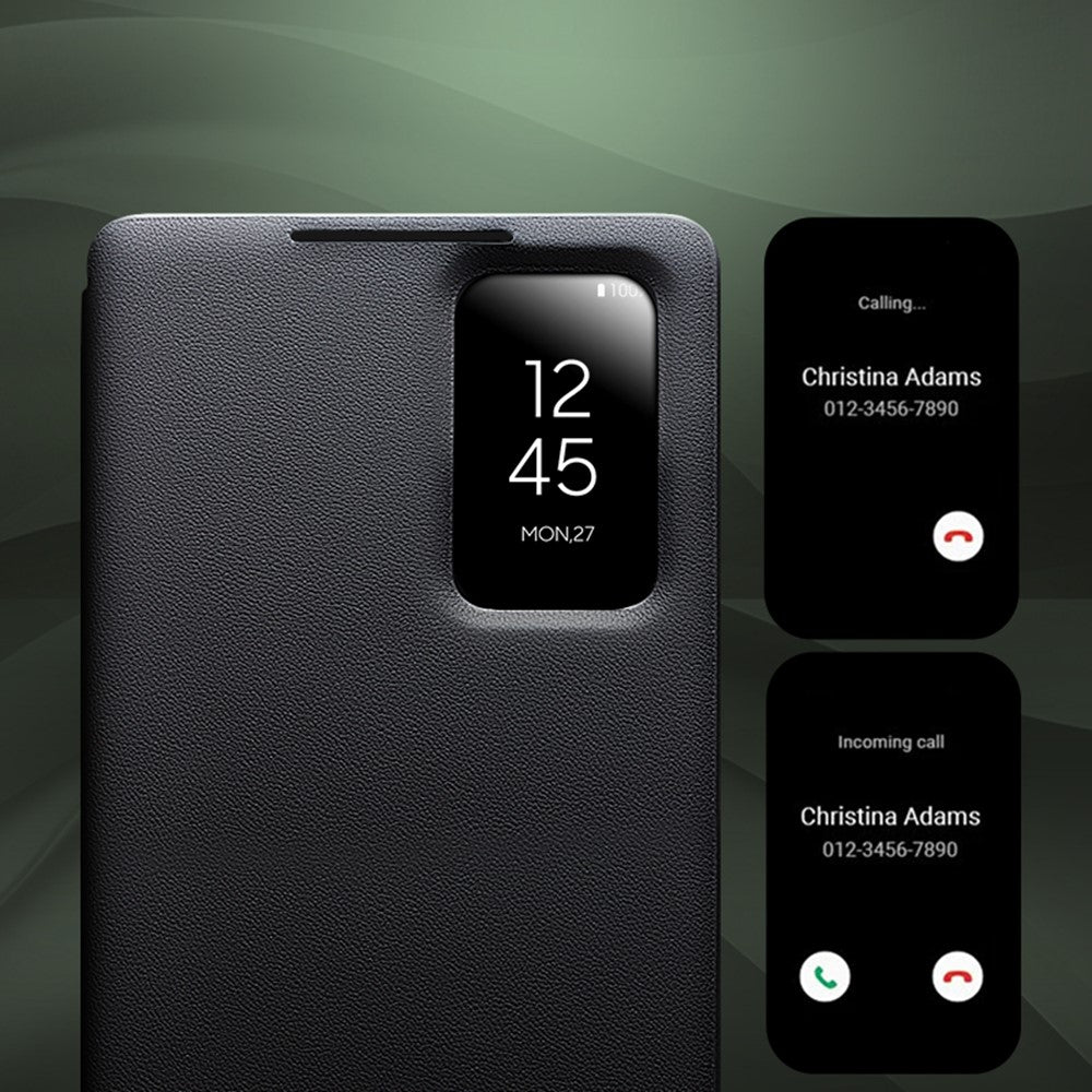 Qialino View Window Genuine Cow Leather Wallet Case - For Samsung Galaxy S26 Ultra