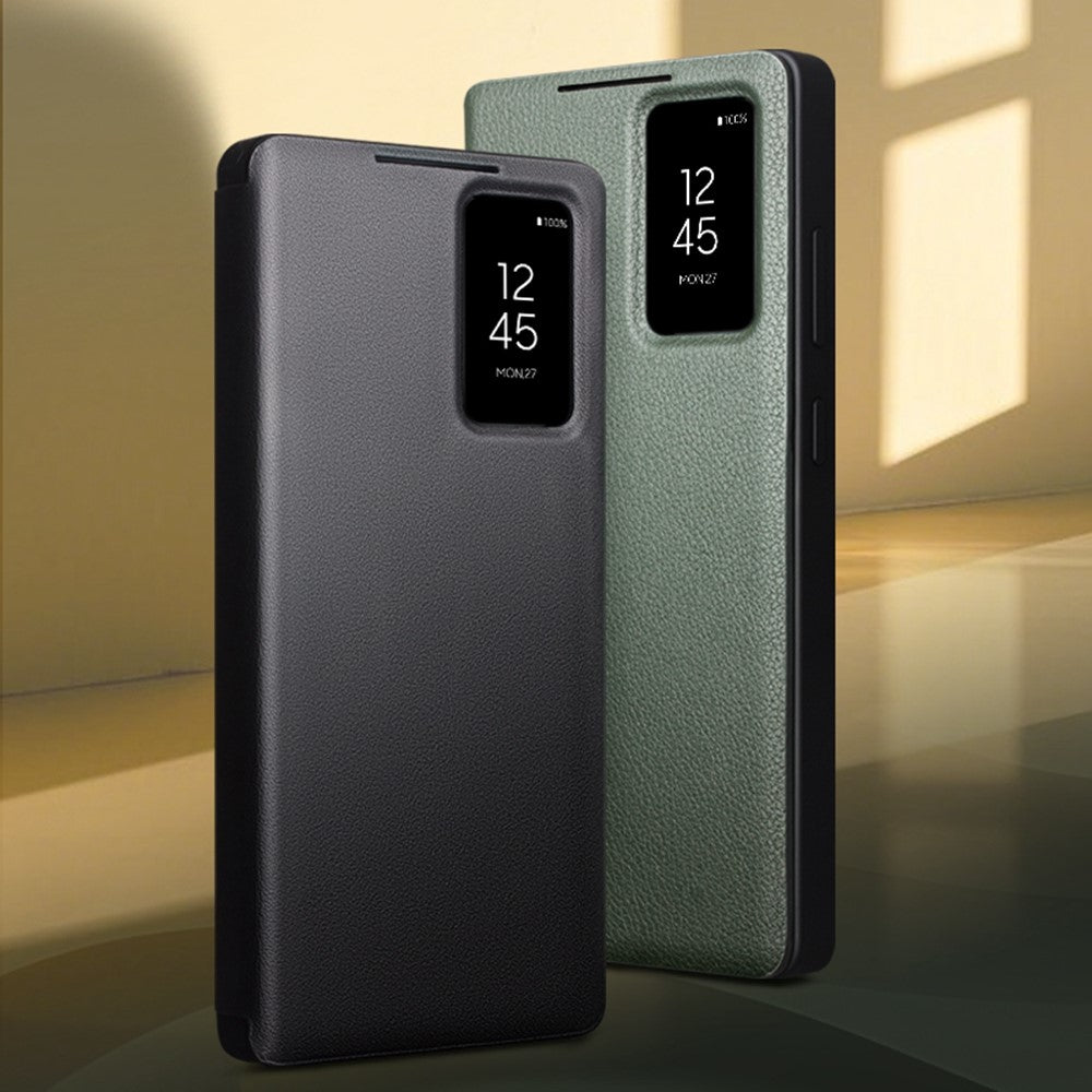 Qialino View Window Genuine Cow Leather Wallet Case - For Samsung Galaxy S26 Ultra