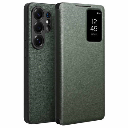 Qialino View Window Genuine Cow Leather Wallet Case - For Samsung Galaxy S26 Ultra