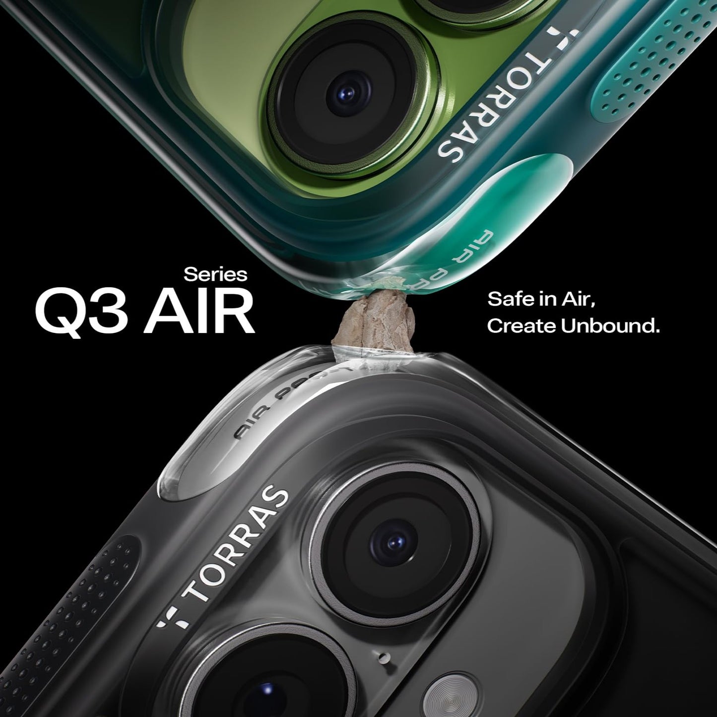 TORRAS Ostand Q3 Air Series Case with MagSafe PC + TPU Phone Cover - For iPhone 17