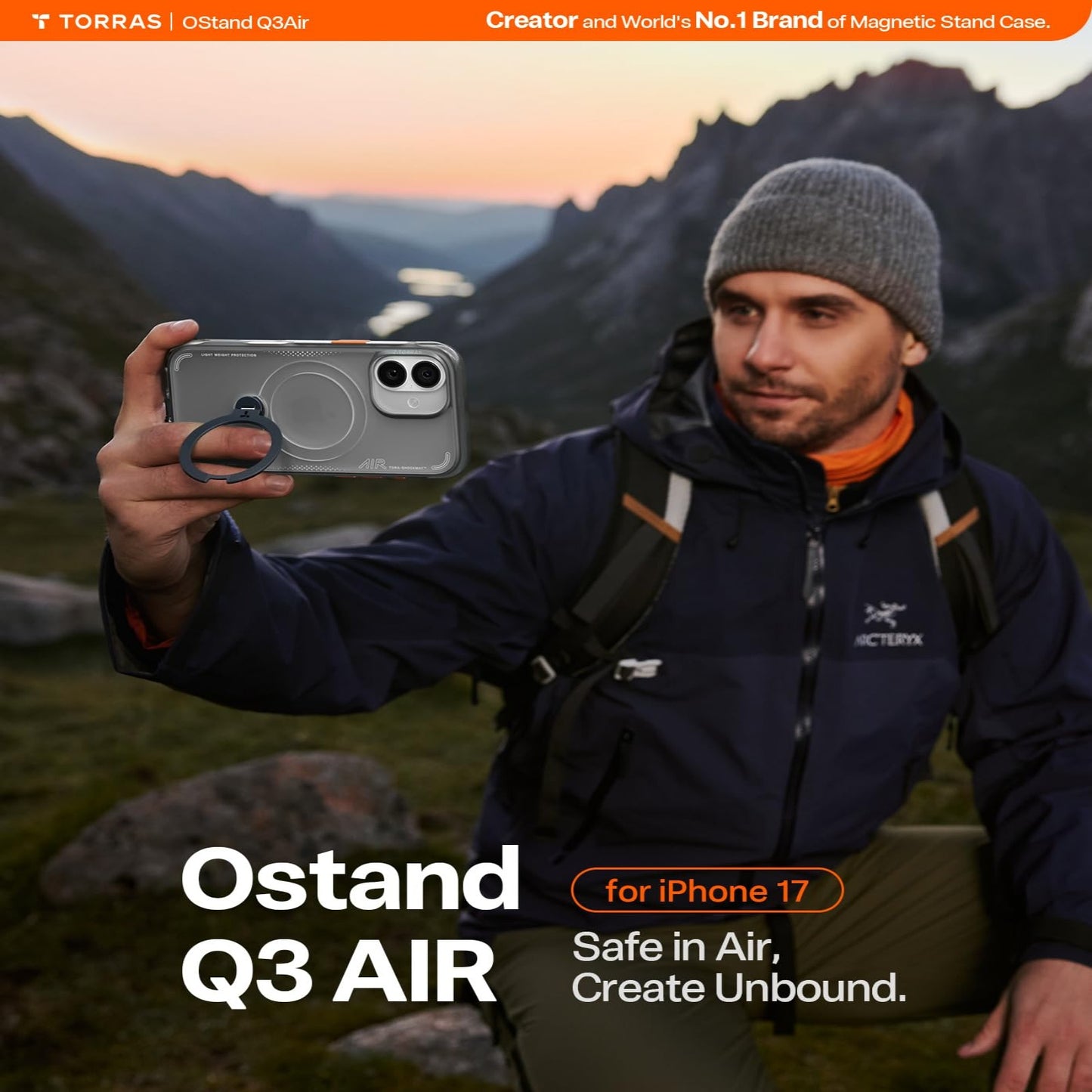 TORRAS Ostand Q3 Air Series Case with MagSafe PC + TPU Phone Cover - For iPhone 17