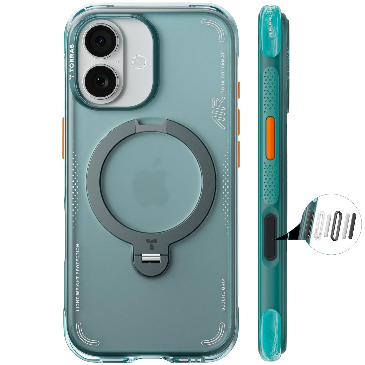 TORRAS Ostand Q3 Air Series Case with MagSafe PC + TPU Phone Cover - For iPhone 17