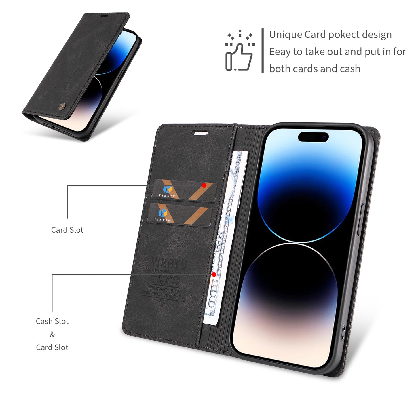 YIKATU YK-004 Skin-Touch PU Leather Wallet Phone Case - For Nothing Phone (4a)