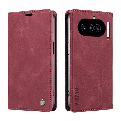 YIKATU YK-004 Skin-Touch PU Leather Wallet Phone Case - For Nothing Phone (4a)