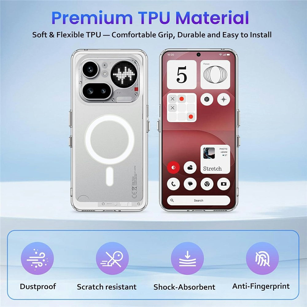 MagSafe TPU Clear Case Phone Back Cover - For Nothing Phone (4a) Pro