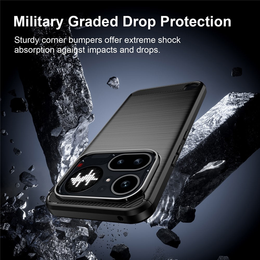 Carbon Fiber Texture Brushed TPU Case - For Nothing Phone (4a) Pro