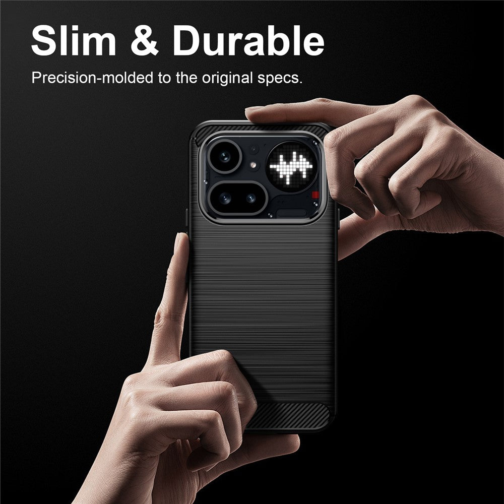 Carbon Fiber Texture Brushed TPU Case - For Nothing Phone (4a) Pro