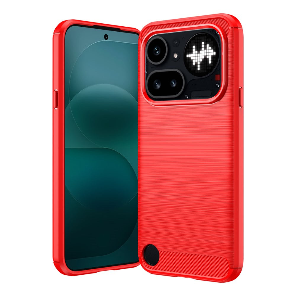 Carbon Fiber Texture Brushed TPU Case - For Nothing Phone (4a) Pro