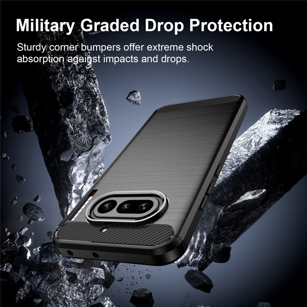 Carbon Fiber Texture Brushed TPU Case - For Nothing Phone (4a)