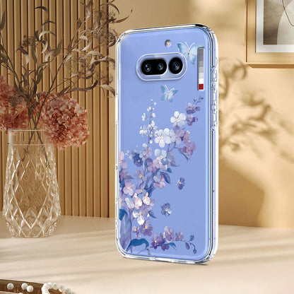 Butterfly Floral Pattern Printing TPU Phone Case Back Cover - For Nothing Phone (4a)