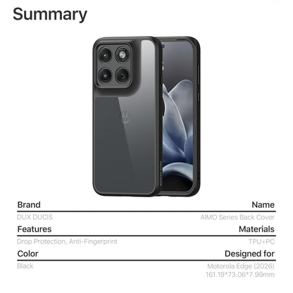 Dux Ducis Aimo Series PC + TPU Back Phone Cover (REACH Certification) - For Motorola Edge (2026)