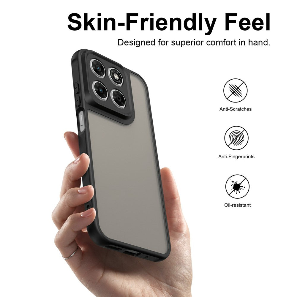Frosted Translucent PC + TPU Phone Back Cover Case - For Motorola Moto G87 / G77 / G67
