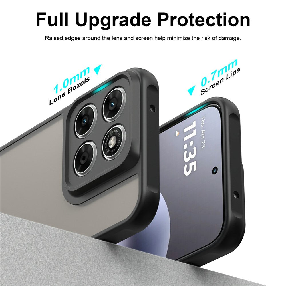Frosted Translucent PC + TPU Phone Back Cover Case - For Motorola Moto G87 / G77 / G67