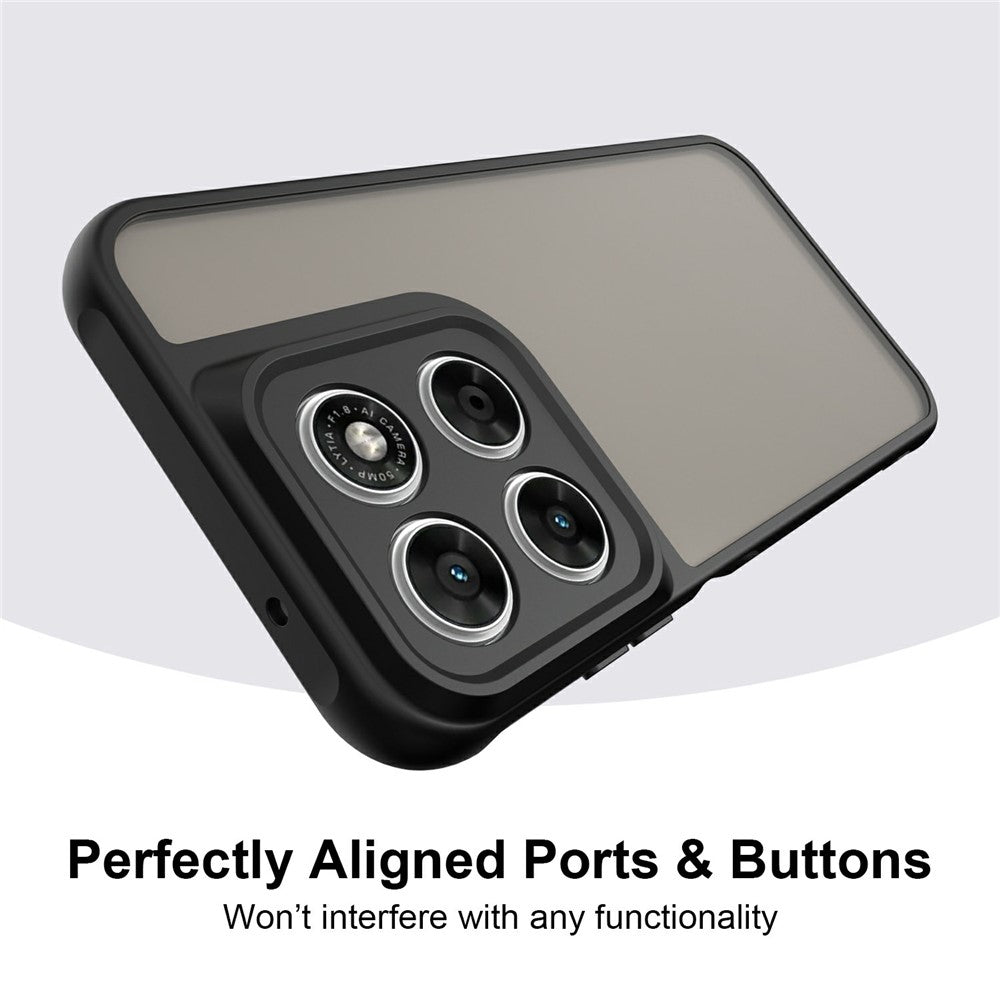 Frosted Translucent PC + TPU Phone Back Cover Case - For Motorola Moto G87 / G77 / G67