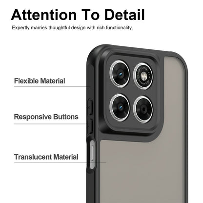 Frosted Translucent PC + TPU Phone Back Cover Case - For Motorola Moto G87 / G77 / G67