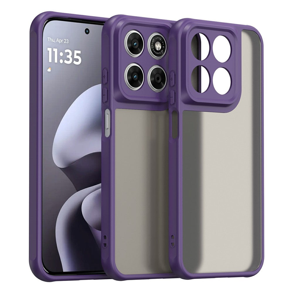 Frosted Translucent PC + TPU Phone Back Cover Case - For Motorola Moto G87 / G77 / G67