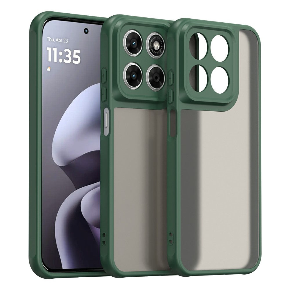 Frosted Translucent PC + TPU Phone Back Cover Case - For Motorola Moto G87 / G77 / G67